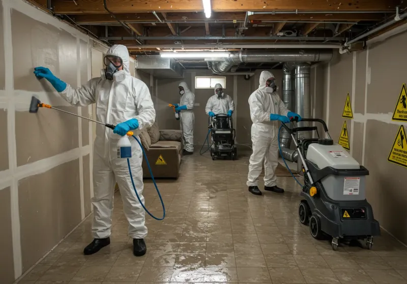 Basement Moisture Removal and Structural Drying process in Weber City, VA